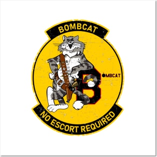 F-14 Tomcat - Bombcat - No Escort Required - Grunge Style Posters and Art